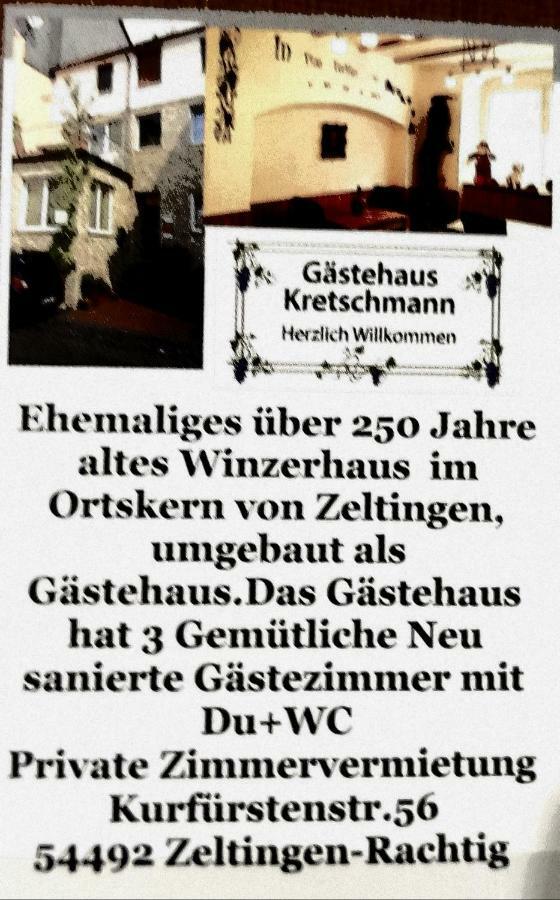 Gaestehaus Kretschmann Zeltingen-Rachtig Buitenkant foto